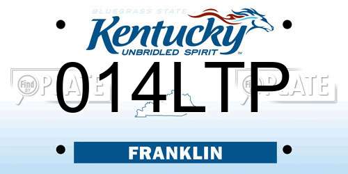 014LTP Kentucky License Plate