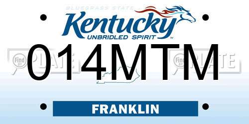014MTM Kentucky License Plate