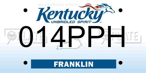 014PPH Kentucky License Plate