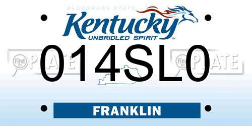 014SL0 Kentucky License Plate