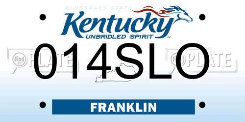 014SLO Kentucky License Plate