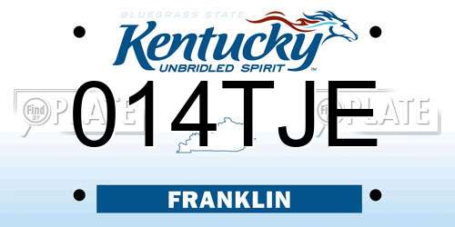 014TJE Kentucky License Plate