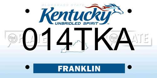 014TKA Kentucky License Plate