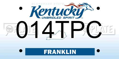 014TPC Kentucky License Plate