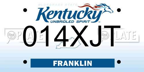 014XJT Kentucky License Plate