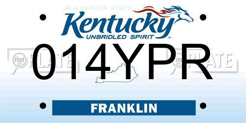 014YPR Kentucky License Plate