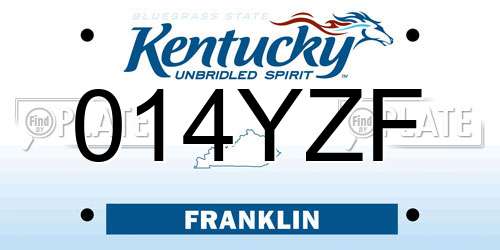 014YZF Kentucky License Plate