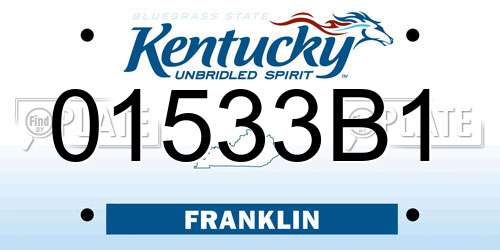 01533B1 Kentucky License Plate
