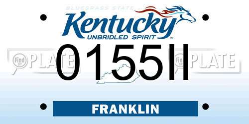 0155II Kentucky License Plate