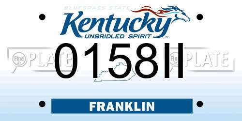 0158II Kentucky License Plate