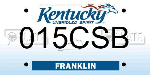 015CSB Kentucky License Plate