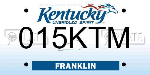 015KTM Kentucky License Plate