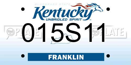 015S11 Kentucky License Plate