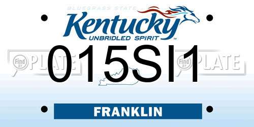 015SI1 Kentucky License Plate