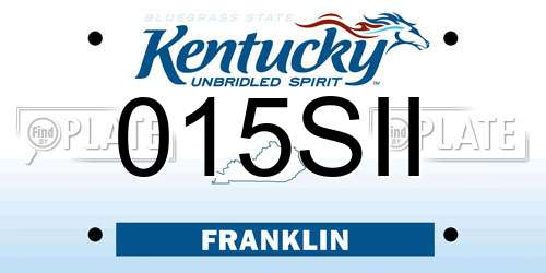 015SII Kentucky License Plate