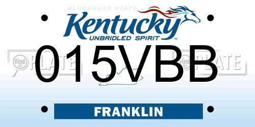 015VBB Kentucky License Plate