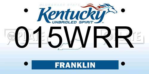 015WRR Kentucky License Plate