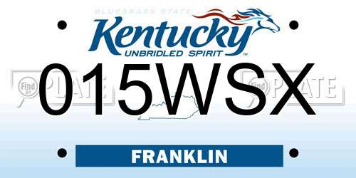 015WSX Kentucky License Plate