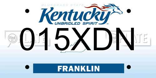 015XDN Kentucky License Plate