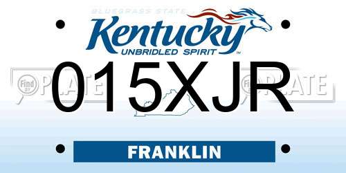 015XJR Kentucky License Plate