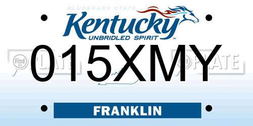 015XMY Kentucky License Plate