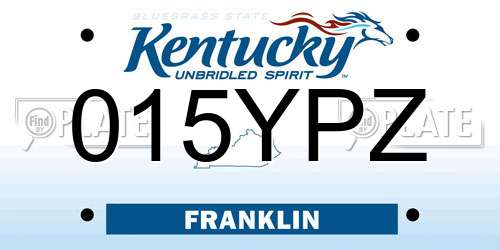 015YPZ Kentucky License Plate