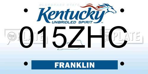 015ZHC Kentucky License Plate