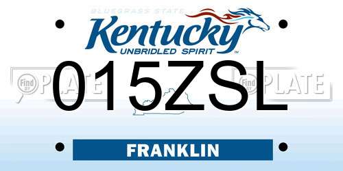 015ZSL Kentucky License Plate