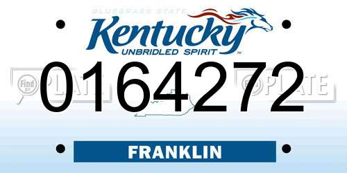 0164272 Kentucky License Plate