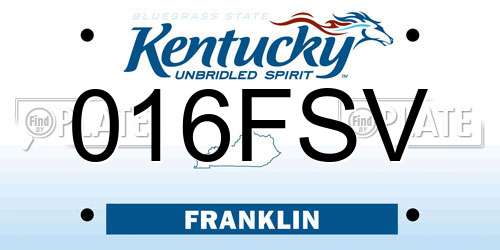 016FSV Kentucky License Plate