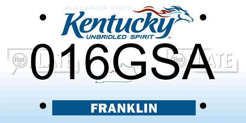 016GSA Kentucky License Plate