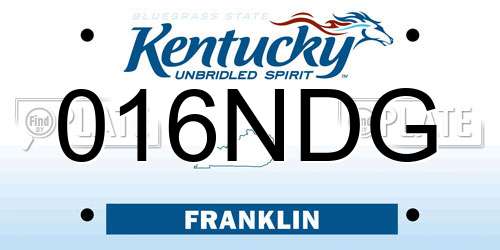 016NDG Kentucky License Plate