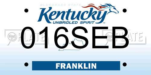 016SEB Kentucky License Plate