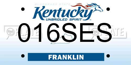 016SES Kentucky License Plate