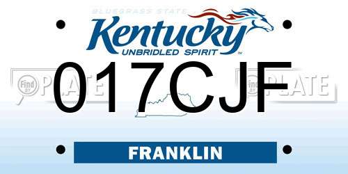 017CJF Kentucky License Plate