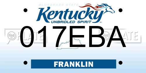 017EBA Kentucky License Plate