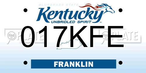 017KFE Kentucky License Plate