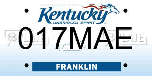 017MAE Kentucky License Plate