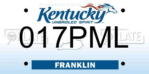 017PML Kentucky License Plate