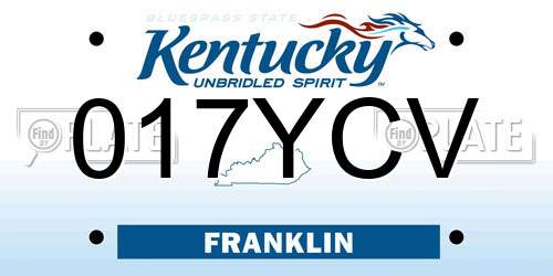 017YCV Kentucky License Plate