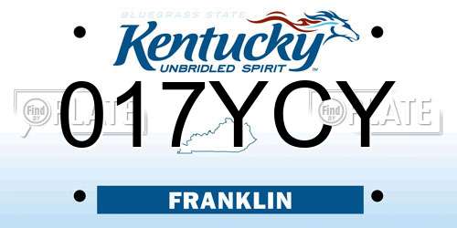 017YCY Kentucky License Plate