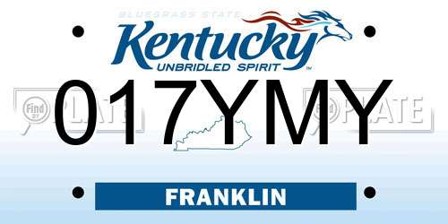 017YMY Kentucky License Plate