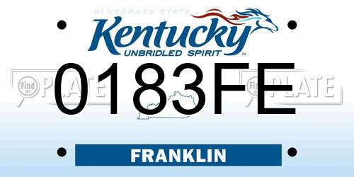 0183FE Kentucky License Plate