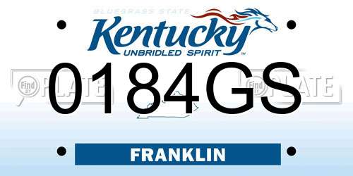 0184GS Kentucky License Plate