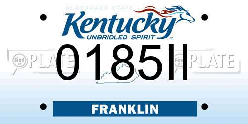 0185II Kentucky License Plate