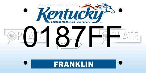 0187FF Kentucky License Plate