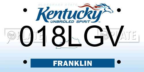 018LGV Kentucky License Plate