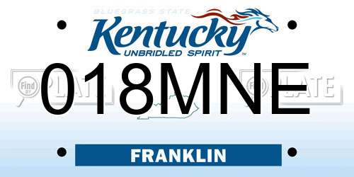 018MNE Kentucky License Plate