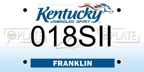 018SII Kentucky License Plate