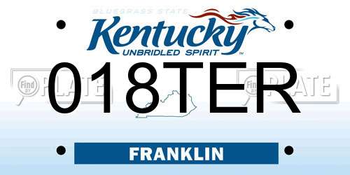 018TER Kentucky License Plate
